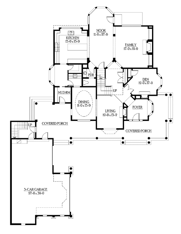 Dream House Plan - Country Floor Plan - Main Floor Plan #132-515