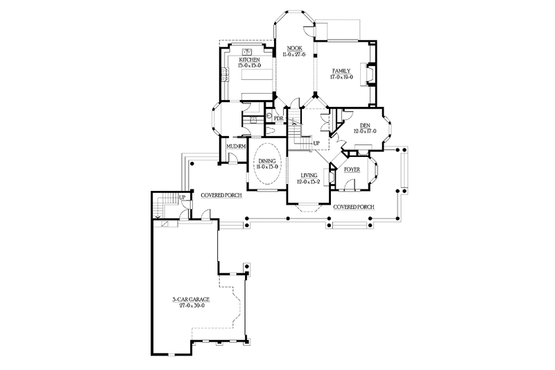 Dream House Plan - Floor Plan - Main Floor for Country House Plan #132-515 - 4 bed, 3.5 bath