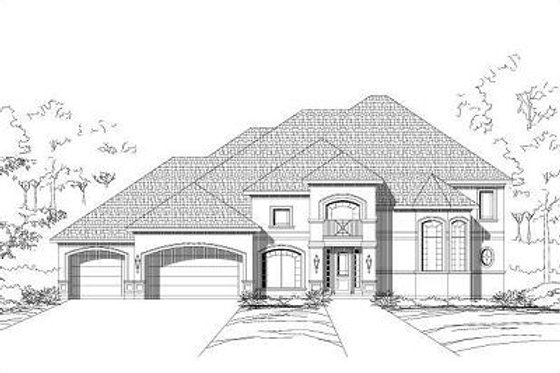 Exterior - Front Elevation for Traditional House Plan #411-306 - 5 bed, 3.5 bath