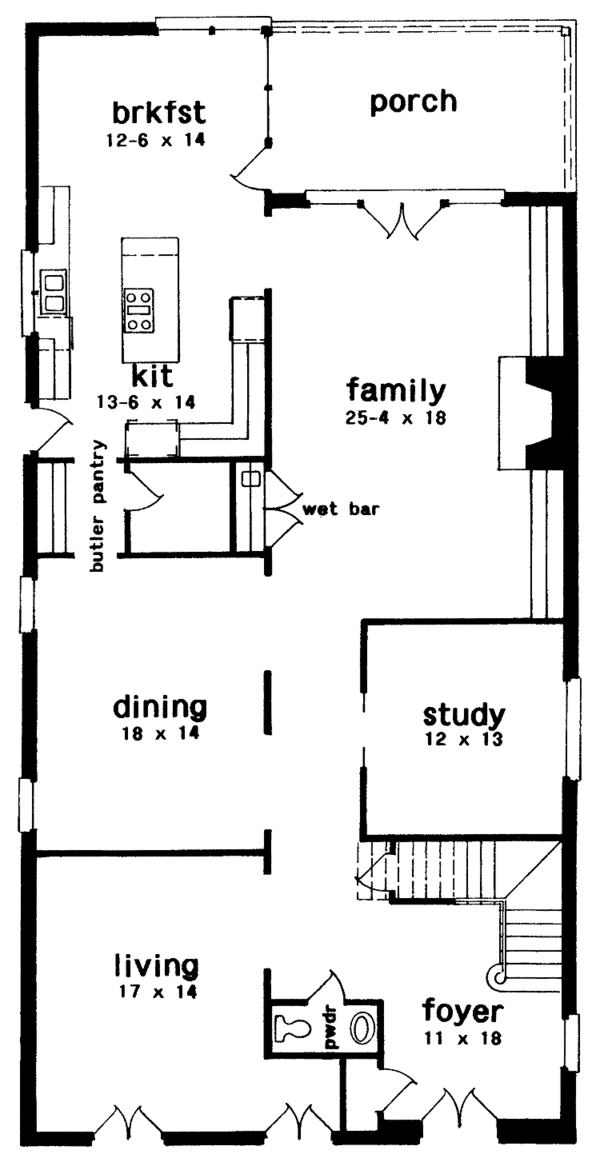 Dream House Plan - European Floor Plan - Main Floor Plan #301-137