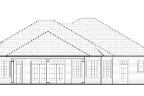 Exterior - Rear Elevation for Ranch House Plan #938-74 - 3 bed, 3 bath