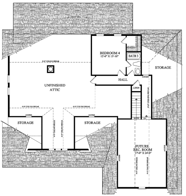 Home Plan - Traditional Floor Plan - Upper Floor Plan #137-340