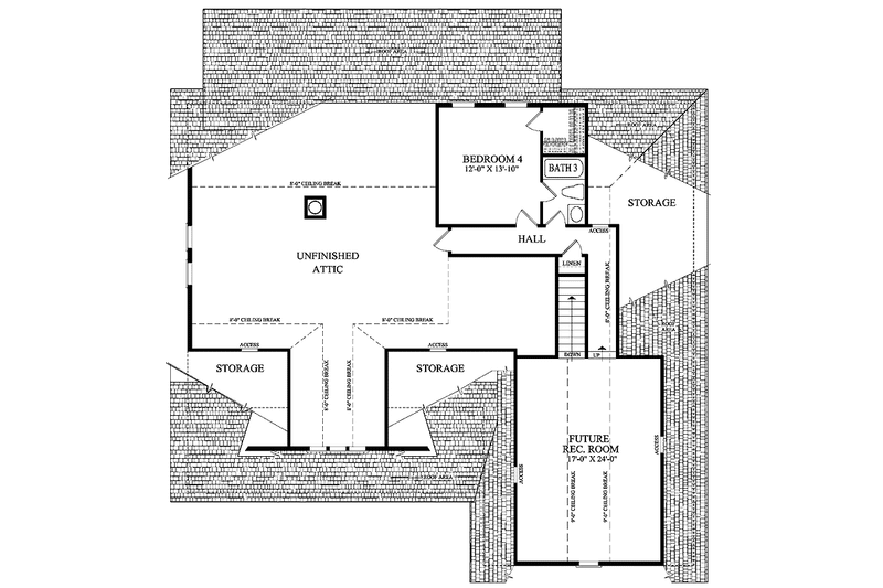 Dream House Plan - Floor Plan - Upper Floor for Traditional House Plan #137-340 - 4 bed, 3 bath
