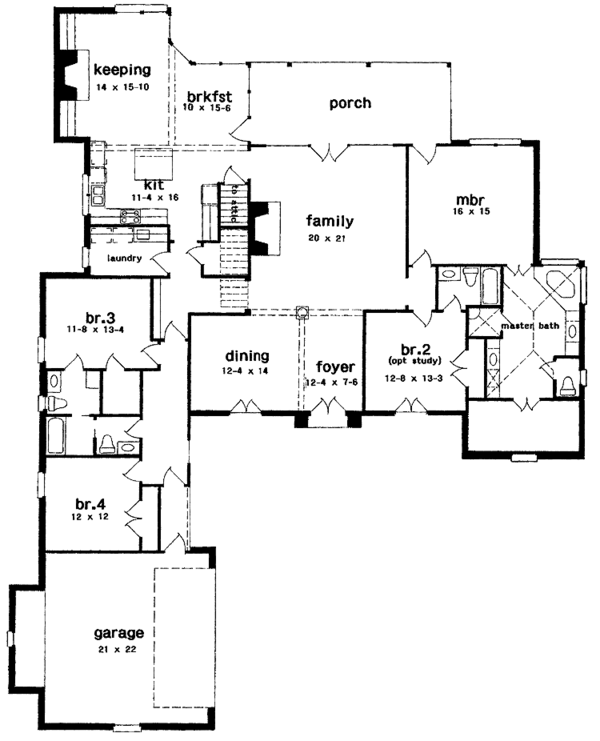 Home Plan - Country Floor Plan - Main Floor Plan #301-123