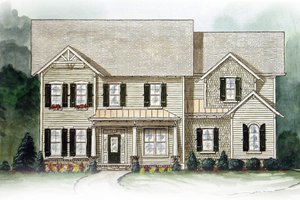 Colonial Exterior - Front Elevation Plan #54-138