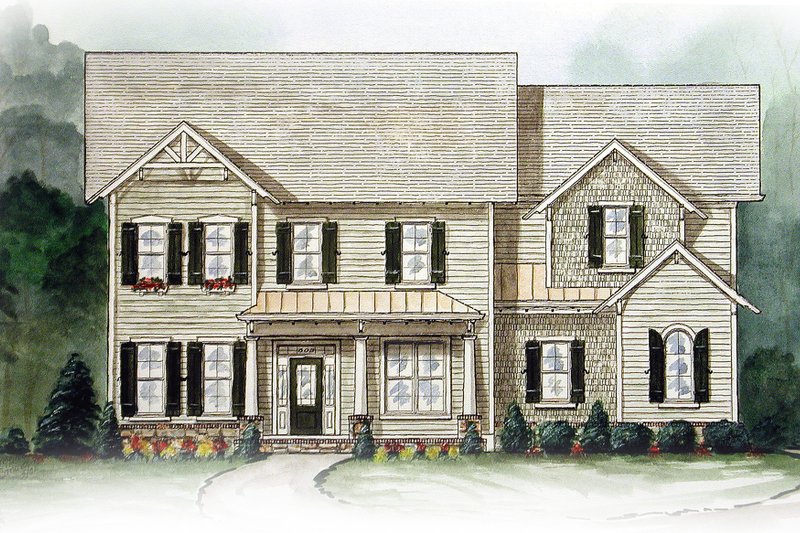 House Plan Design - Colonial Exterior - Front Elevation Plan #54-138