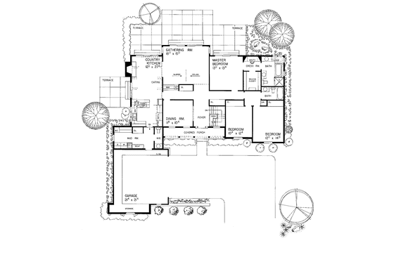 Floor Plan - Main Floor for Country House Plan #72-778 - 3 bed, 2.5 bath