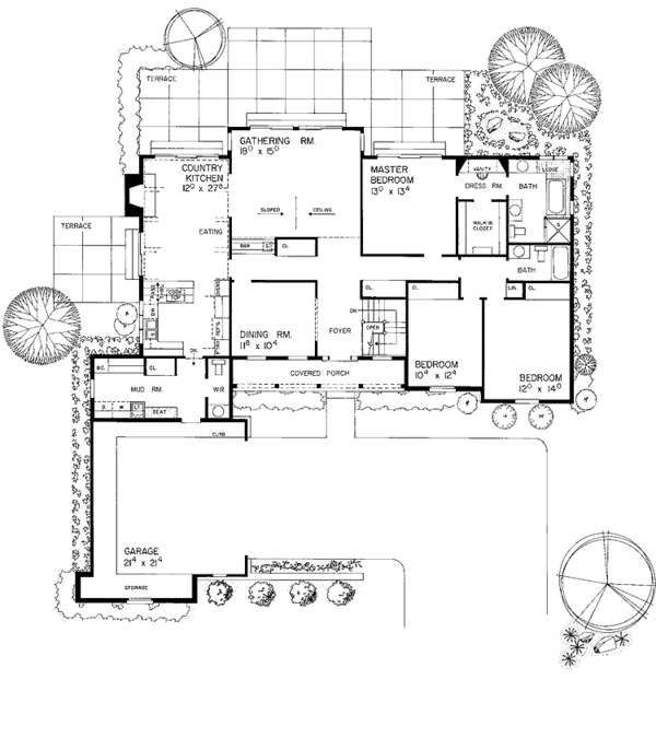 House Blueprint - Country Floor Plan - Main Floor Plan #72-778