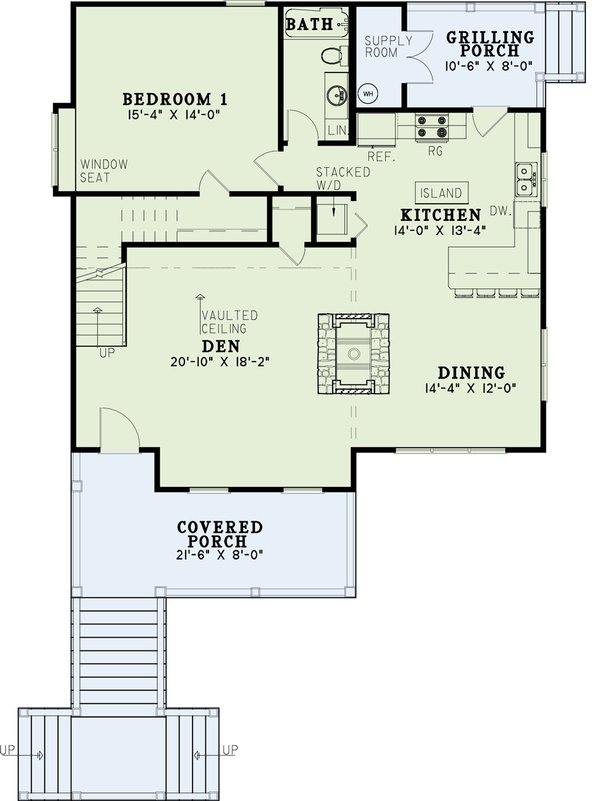 House Design - Cottage Floor Plan - Main Floor Plan #17-2363