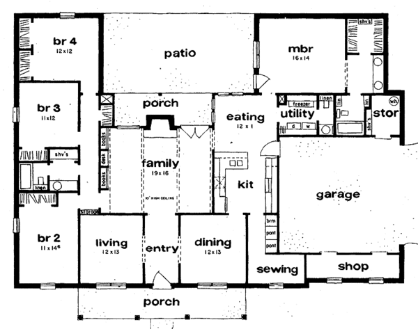 House Design - Colonial Floor Plan - Main Floor Plan #36-615