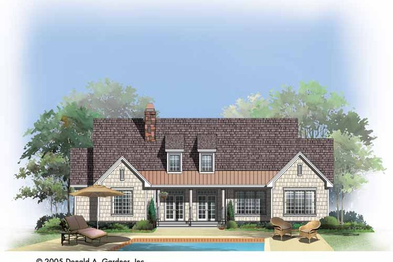 Home Plan - Exterior - Rear Elevation for Craftsman House Plan #929-746 - 4 bed, 2 bath