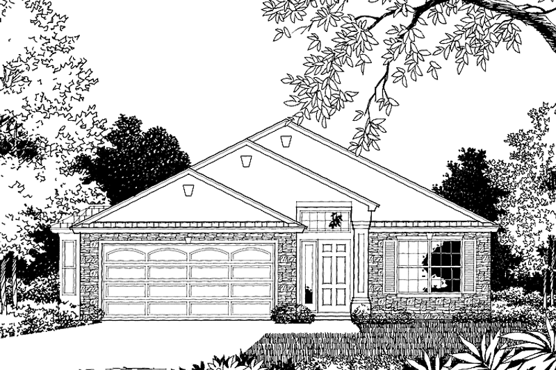Architectural House Design - Exterior - Front Elevation 3 for Contemporary House Plan #1015-30 - 3 bed, 2 bath