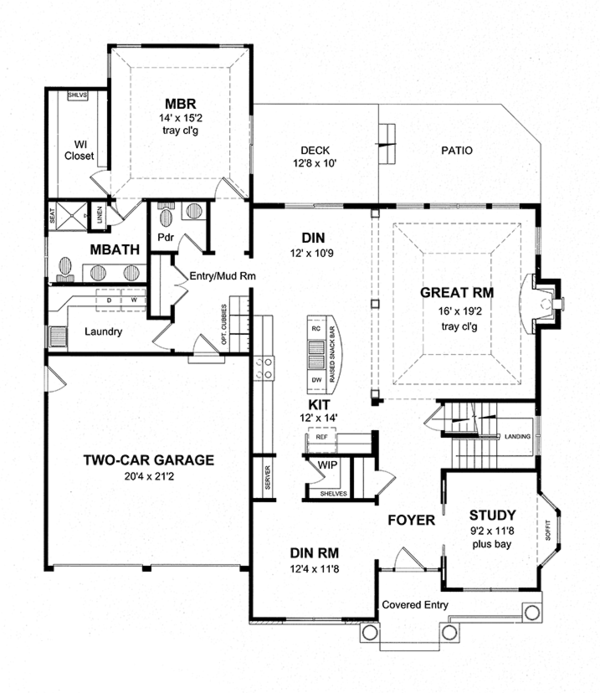Home Plan - Craftsman Floor Plan - Main Floor Plan #316-282