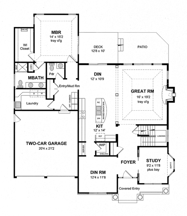 Dream House Plan - Craftsman Floor Plan - Main Floor Plan #316-282