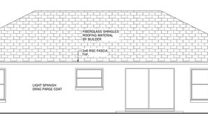 Exterior - Rear Elevation for Mediterranean House Plan #1058-33 - 3 bed, 2 bath