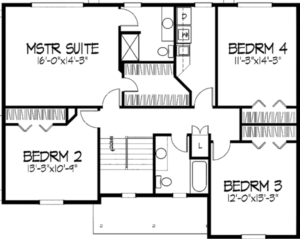 House Plan Design - Country Floor Plan - Upper Floor Plan #51-935