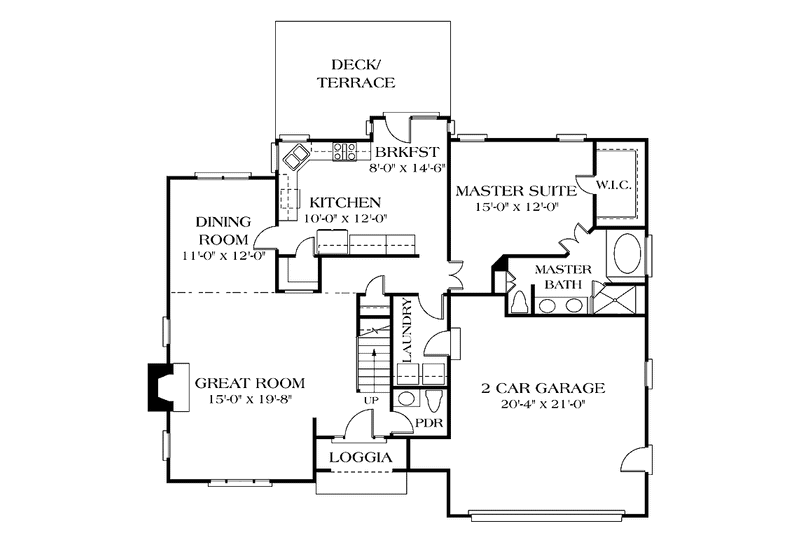 Dream House Plan - Floor Plan - Main Floor for Country House Plan #453-486 - 3 bed, 2.5 bath