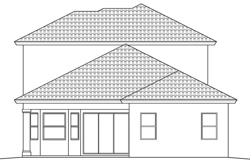 Home Plan - Exterior - Rear Elevation for Mediterranean House Plan #1017-91 - 3 bed, 3.5 bath