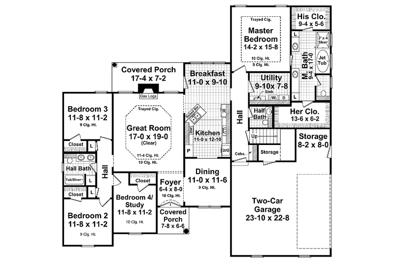 Dream House Plan - Floor Plan - Main Floor for Country House Plan #21-413 - 4 bed, 2.5 bath