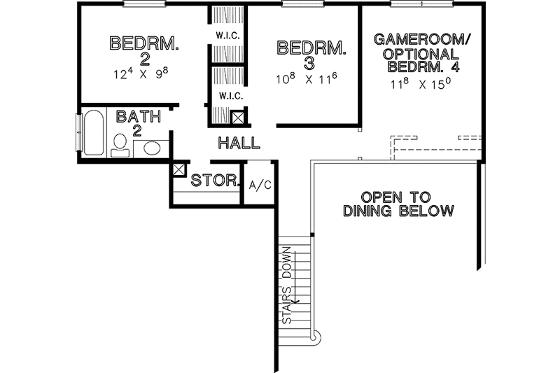 Dream House Plan - Floor Plan - Upper Floor House Plan #472-71 - 3 bed, 2.5 bath
