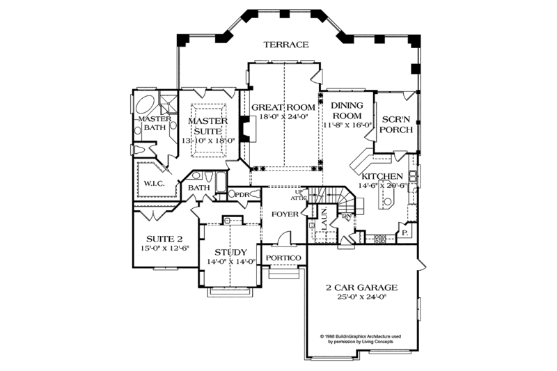 Dream House Plan - Floor Plan - Main Floor for Country House Plan #453-301 - 3 bed, 3.5 bath