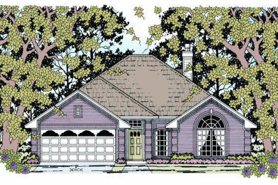 Exterior - Front Elevation for Traditional House Plan #42-351 - 4 bed, 2 bath