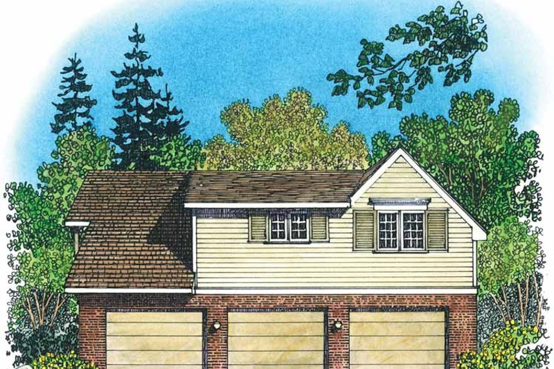 Dream House Plan - Exterior - Rear Elevation for Colonial House Plan #1016-87 - 2 bed, 1 bath
