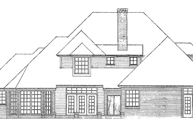 Home Plan - Exterior - Rear Elevation for Country House Plan #310-1054 - 4 bed, 4.5 bath