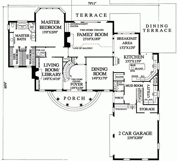 Southern Floor Plan - Main Floor Plan #137-195