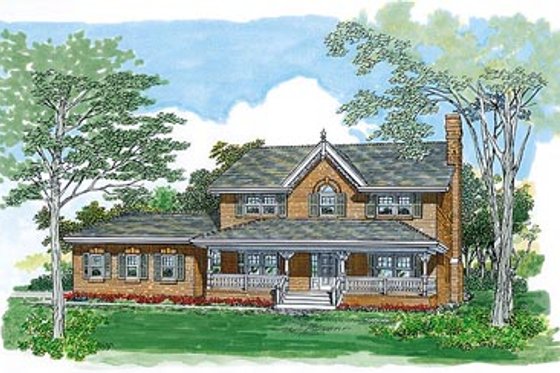 Exterior - Front Elevation for Country House Plan #47-425 - 4 bed, 3 bath