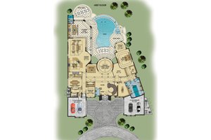 Floor Plan - Main Floor for Mediterranean House Plan #548-29 - 6 bed, 7.5 bath