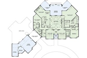 Floor Plan - Main Floor for European House Plan #17-2366 - 6 bed, 6.5 bath
