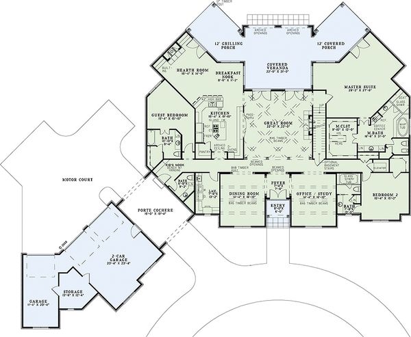 Home Plan - European Floor Plan - Main Floor Plan #17-2366