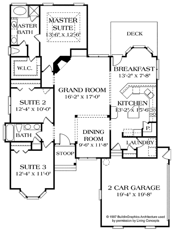 House Plan Design - Ranch Floor Plan - Main Floor Plan #453-210