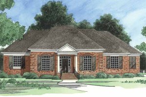 Colonial Exterior - Front Elevation Plan #1054-6