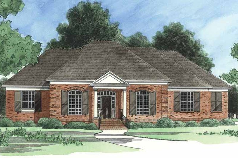 Architectural House Design - Colonial Exterior - Front Elevation Plan #1054-6