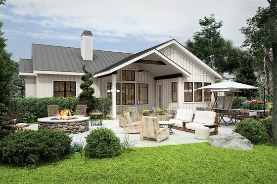 Exterior - Rear Elevation 2 for Farmhouse House Plan #54-690 - 3 bed, 2.5 bath