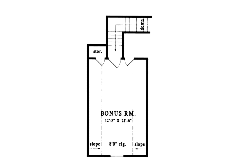 Home Plan - Floor Plan - Upper Floor for Country House Plan #42-540 - 3 bed, 2 bath
