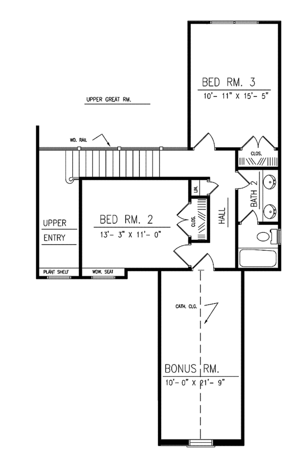 Dream House Plan - Country Floor Plan - Upper Floor Plan #42-633