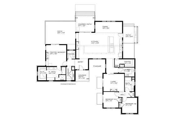 Floor Plan - Main Floor for Ranch House Plan #895-76 - 3 bed, 2.5 bath