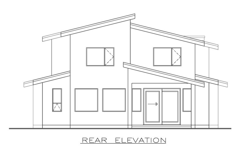 House Blueprint - Exterior - Rear Elevation for Contemporary House Plan #1100-97 - 3 bed, 2.5 bath