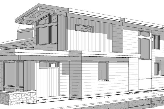 Exterior - Front Elevation 4 for Modern House Plan #895-158 - 3 bed, 2.5 bath