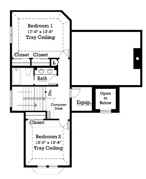 Traditional Floor Plan - Upper Floor Plan #930-208