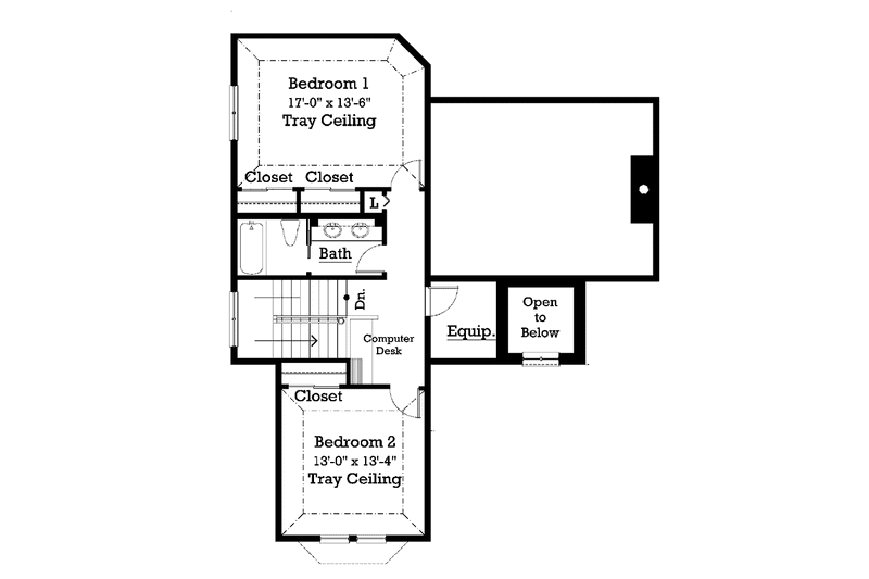 Architectural House Design - Floor Plan - Upper Floor for Traditional House Plan #930-208 - 3 bed, 2.5 bath