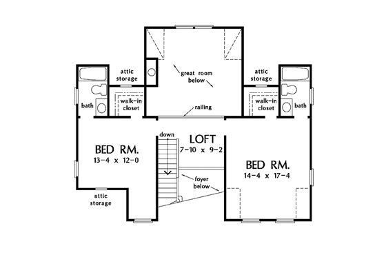 Floor Plan - Upper Floor for Victorian House Plan #929-469 - 3 bed, 3.5 bath