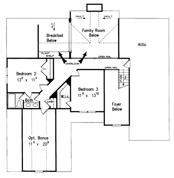 Mediterranean Floor Plan - Upper Floor Plan #927-198