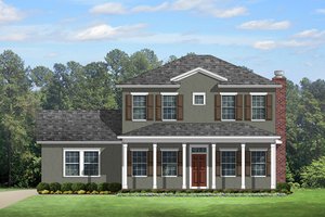 Colonial Exterior - Front Elevation Plan #1058-132