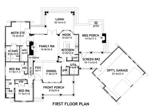 Mountain lodge craftsman style home plan by David Wiggins 1,700 sft 