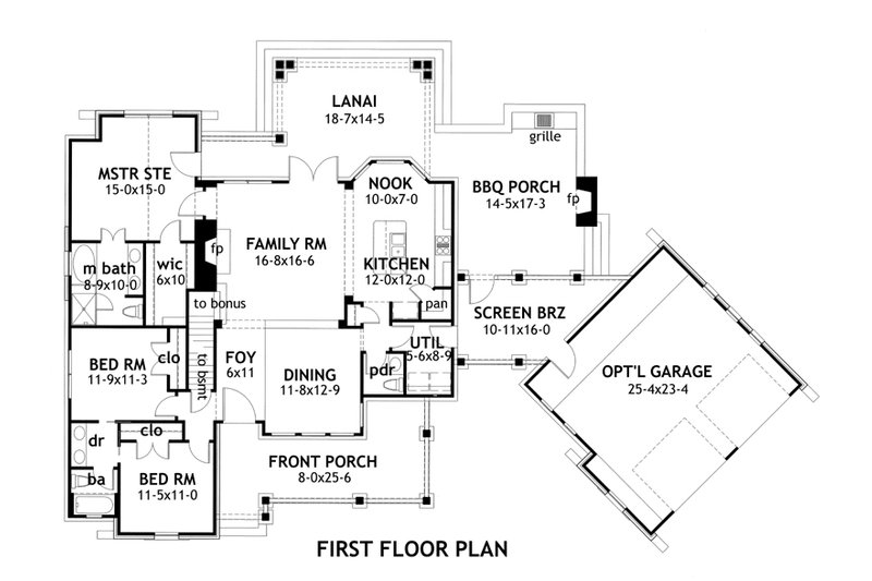 Home Plan - Mountain lodge craftsman style home plan by David Wiggins 1,700 sft 