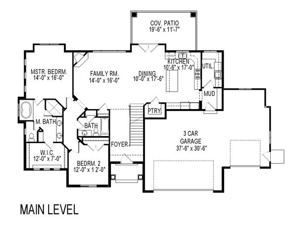 Craftsman Floor Plan - Main Floor Plan #920-7